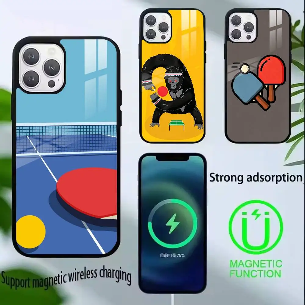

New Table Tennis Cartoon Phone Case For iPhone17,16,15,14,13,12,11 Plus,Pro Compatible with magnetic wireless charging
