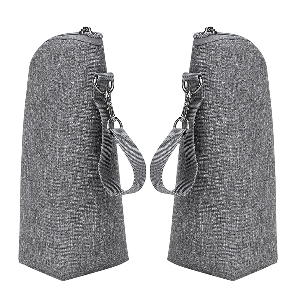 

2Pcs Milk Bottle Thermal Bag Insulated Oxford Cloth Lightweight Portable Baby Bottle Cooler Stroller Handle Hanging