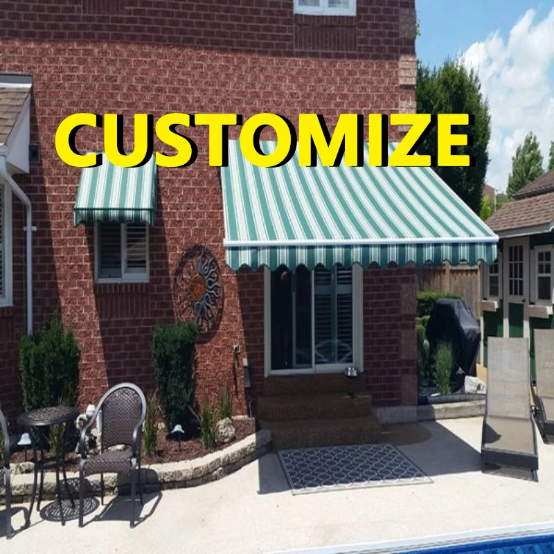 Any Size Custom Aluminum Retractable Awning Durable Easy Install Garden Yard Patio Outdoor Waterproof Sun Protection Heavy Duty