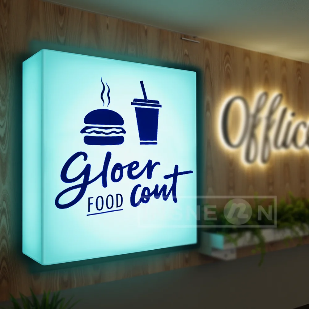 Custom LED Light Box for Outdoor Business Sign Waterproof Acrylic Double Sided Storefront Signage Wall Mounted Display