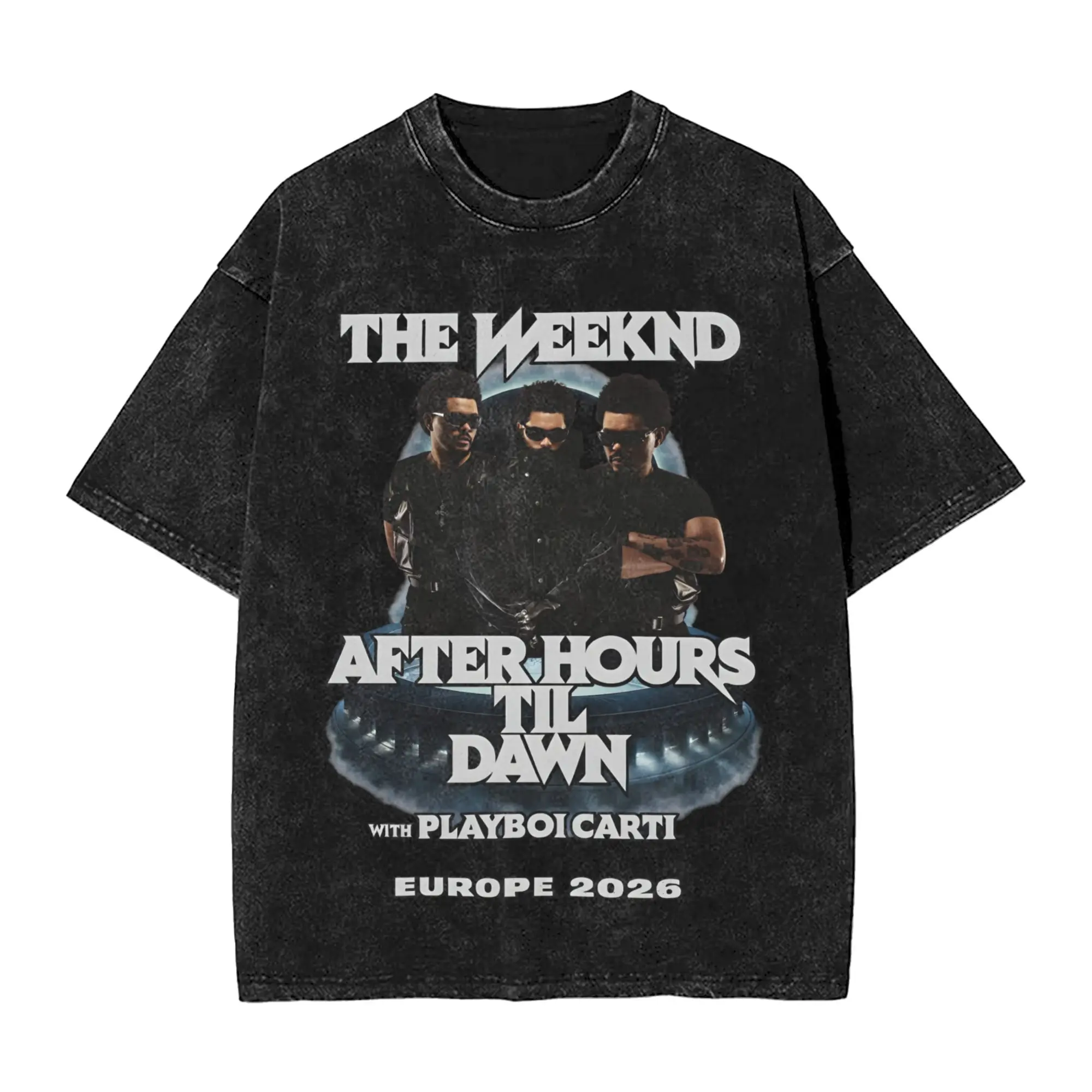 The Weeknds After Hours til Dawn Stadium Tour 2026  Merch Washed T Shirt Men Women Streetwear Hip Hop T-Shirts Tees Tops