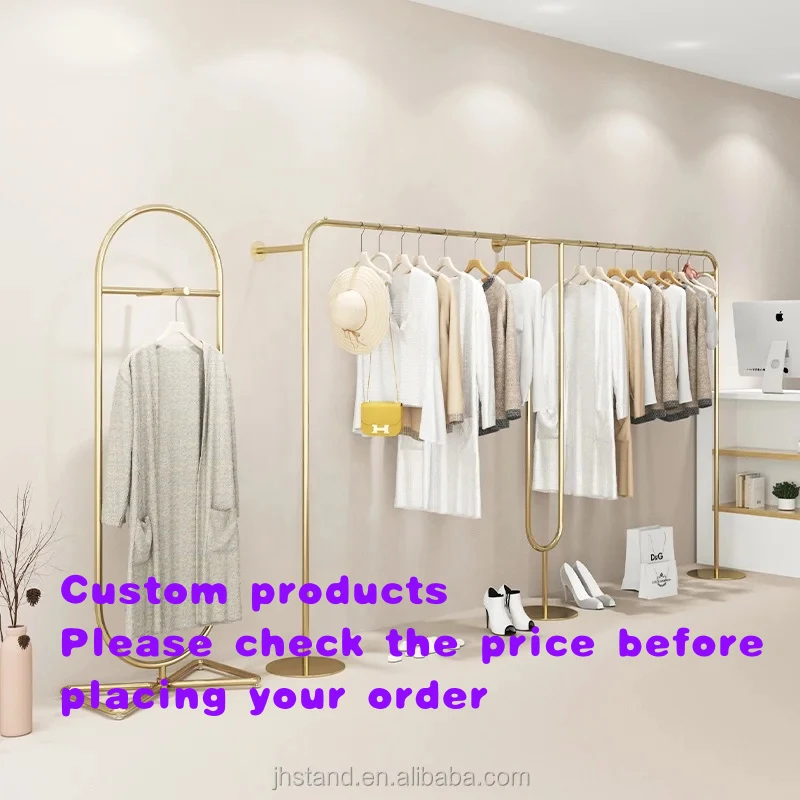 custom.Fashion women's clothing wall-mounted rack, retail boutique clothing rack, stainless steel clothing hanger