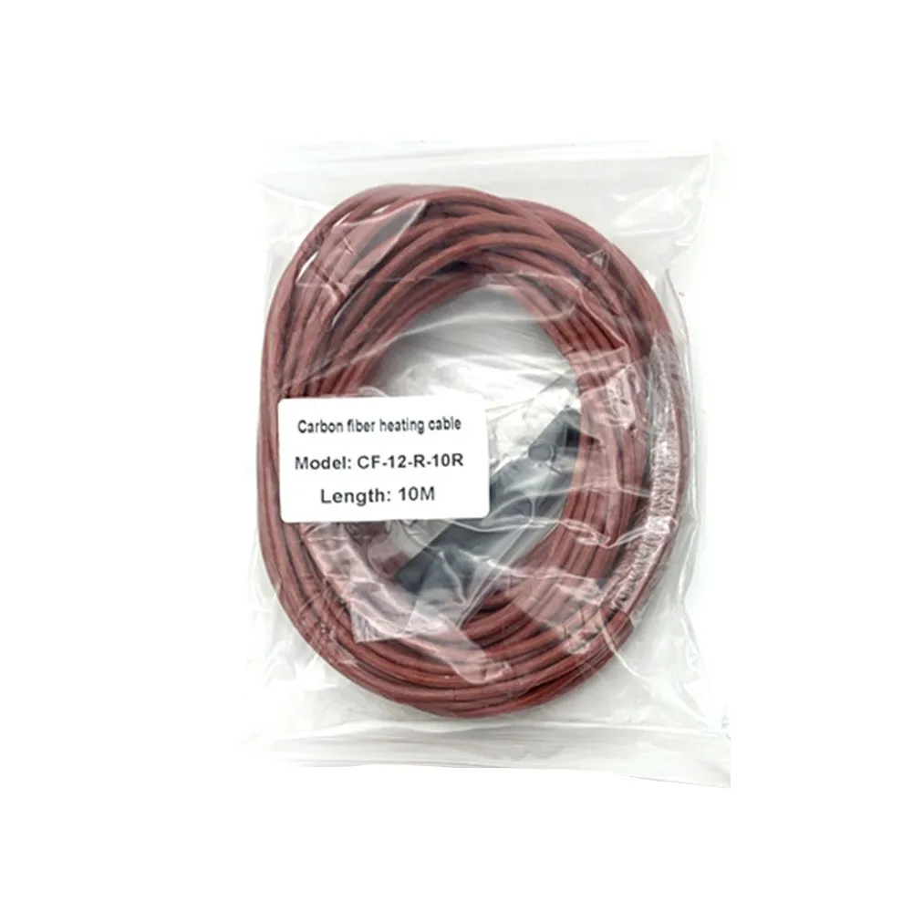 Carbon Fiber Heating Wire, Silicone Heating Cable, 12K 33 ohm, Red Color, Suitable for Chickens, Fruits, and Vegetables