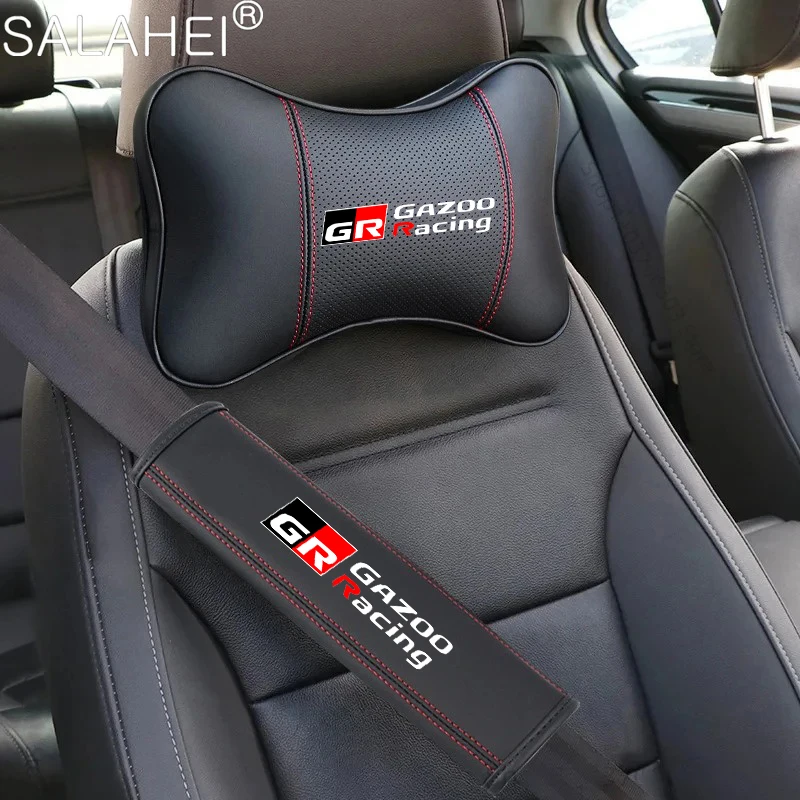 

Car Neck Pillow Head Support Protector Universal Headrest Seatbelt Shoulder Pad For Toyota GR Sport Gazoo Racing RAV4 C-HR Mirai