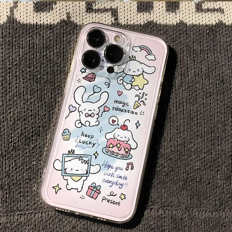 New Cute Cartoon Rabbit Phone Case iPhone 15 14 13 12 11 Pro Max XR X XS 14 15 7 8 Plus Y2K Lovely Anti Fall Clear Cover