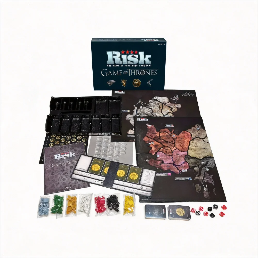 

Risk: Game of Thrones - стратегическая настольная игра с 3 режимами, 7 армиями фракций и двумя картами для игроков от 18 лет.