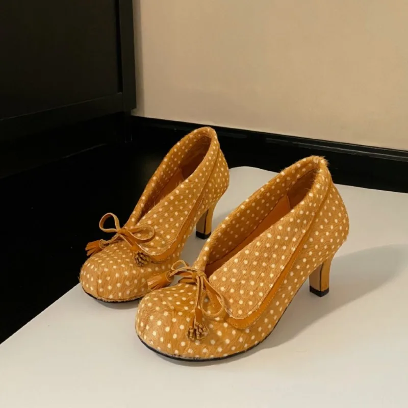 

Retro Women's Shoes Exquisite Mary Jane High Heels for Woman French Style Aristocratic Casual Shoes Designer Shoes Zapatos Mujer