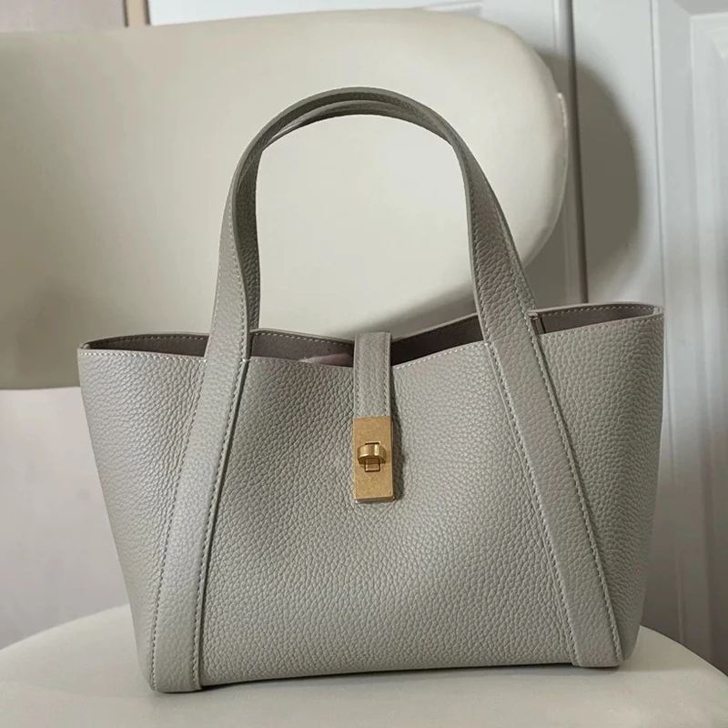 

Classic Bags For Women Luxury Designer Handbags Purses 2025 New In PU Lychee Pattern Lock With Inner Pocket Top Handle Shoulder