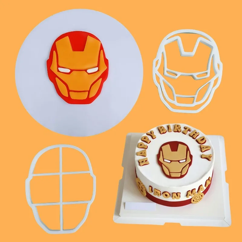 

Marvel Mould Iron Man Cartoon Anime Cool DIY Mold Cookie Biscuits Cake Chocolate Dessert Decoration Kitchen Baking Cutting Tools