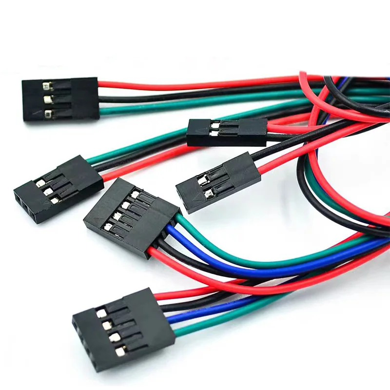 5 Stück 3D-Drucker 70cm 2-polig/3-polig/4-polig Buchse-Buchse Jumper Dupont-Kabel