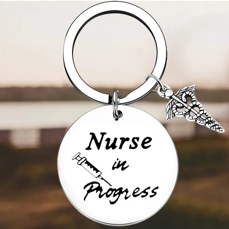 Hot  Medical Nurse Key Chain Ring Nurse Inspirational Gift keychains pendant Nurses Student Nurse in Progress Future Nurses Gift