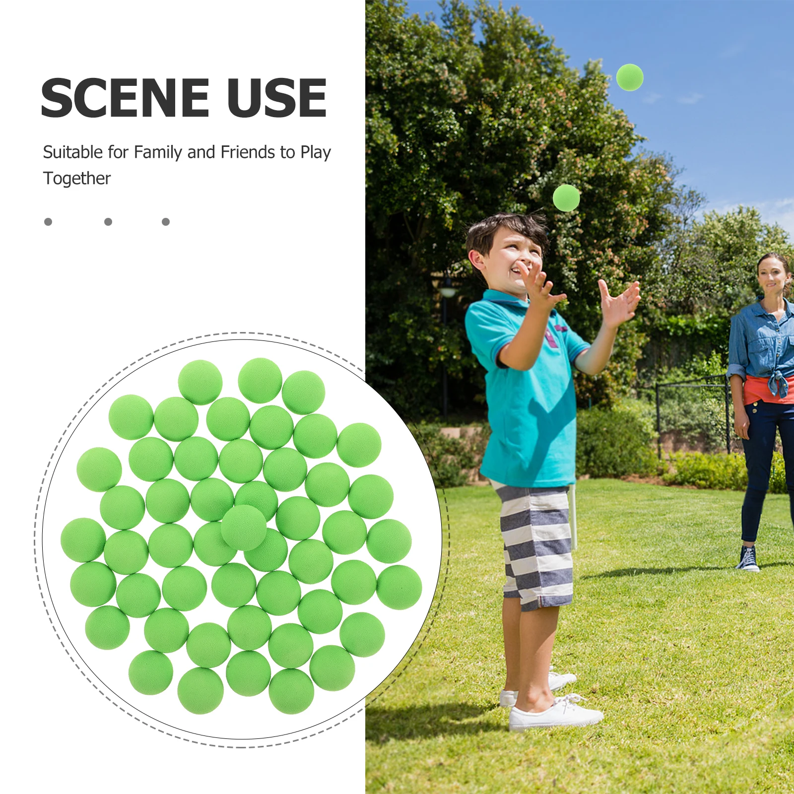 50pcs Foam EVA Material Soft Projectile Toy Balls for Indoor Outdoor Shooting Games Replacement Balls Funny Launch Game