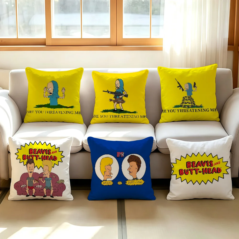 Catrtoon B-Beavis and BUTT-HEAD cushion cover Comfortable Decorative For Bedroom Living room Dormitory Picnic and Holiday