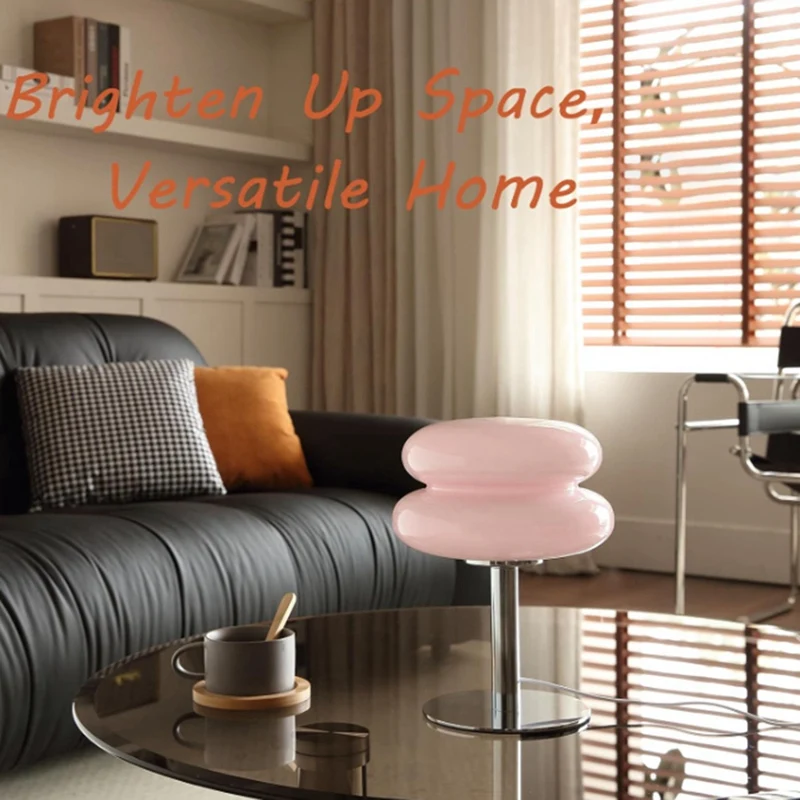 LICE-Retro ไข่ Tart โคมไฟ MID Century Modern โคมไฟเห็ด USB โคมไฟตั้งโต๊ะ Trichromatic Dimming ห้องนั่งเล่นบรรยากาศโคมไฟ