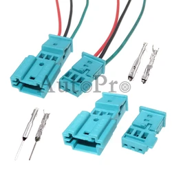 1 Set 3 Hole 1355600-9 1-1718346-1 AC Assembly Car Male Female Docking Socket Electrical Connector AutoTweeter Cable Adapter