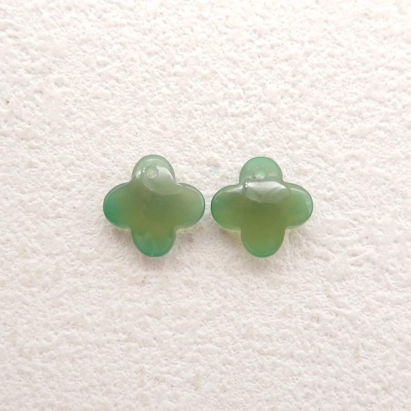 5pcs Natural Gemstone Green Agate Heart&Flower&Ring&Onion Shape ,Semiprecious Stones Women Earrings Accessories Gift Jewelry