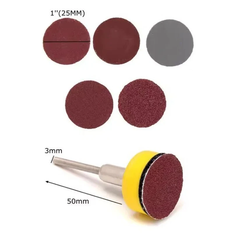 4sets 1 Inch Sandpaper Kits 25mm Sanding Disc 100-3000 Grit Sandpaper Abrasive Polishing Pad for Dremel Tools Metalworking Tool