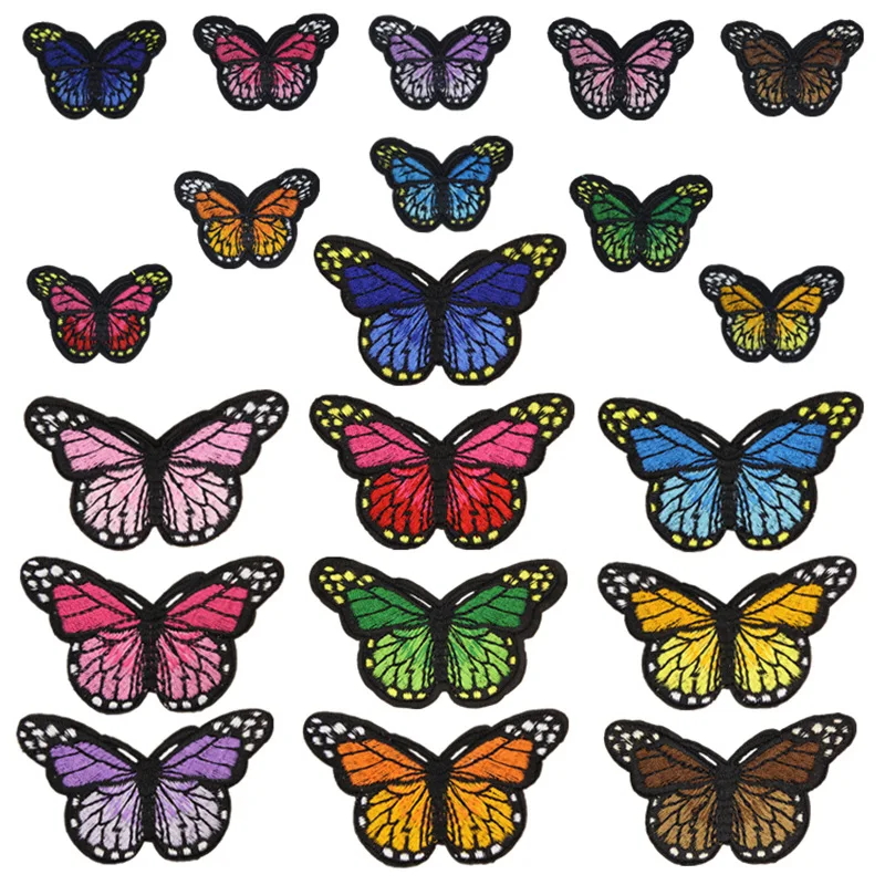 100pcs/Lot Luxury Large Small Embroidery Patch Butterfly Shirt Bag Dress Hat Clothing Decoration Accessory Craft Diy Applique