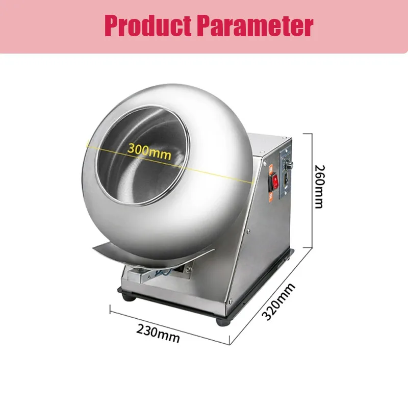 Multi-Function 110V 220V Commercial 1-3kg Sugar Coating Machine Peanut Chocolate Sugar Coater Film Plioshing Rounding Machine