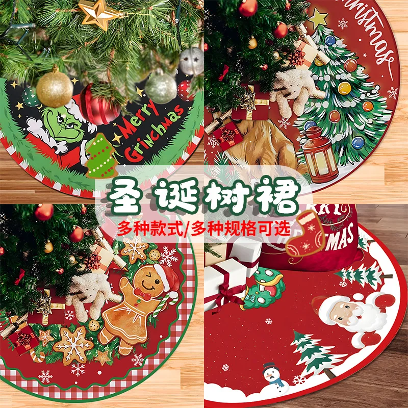 

Christmas Tree Skirt Holiday Party Scene Decoration Tree Bottom Apron Plush Fabric Decoration Tree Skirt
