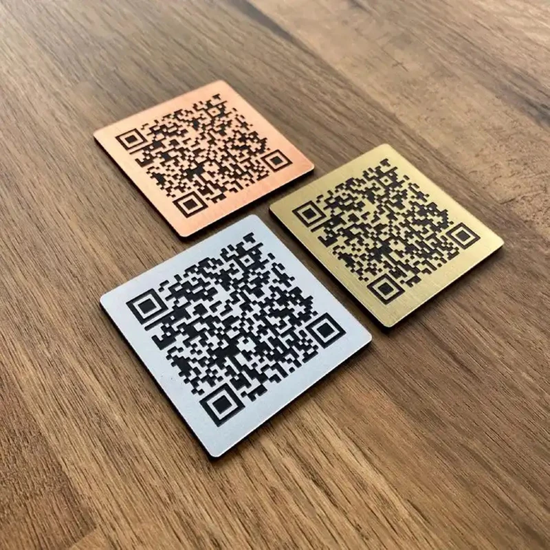 Custom Metal QR Code Plaque Self Adhesive Payment Code Wifi Plate Order Card Waterproof Table Number Plate For Shop Restaurant image 2
