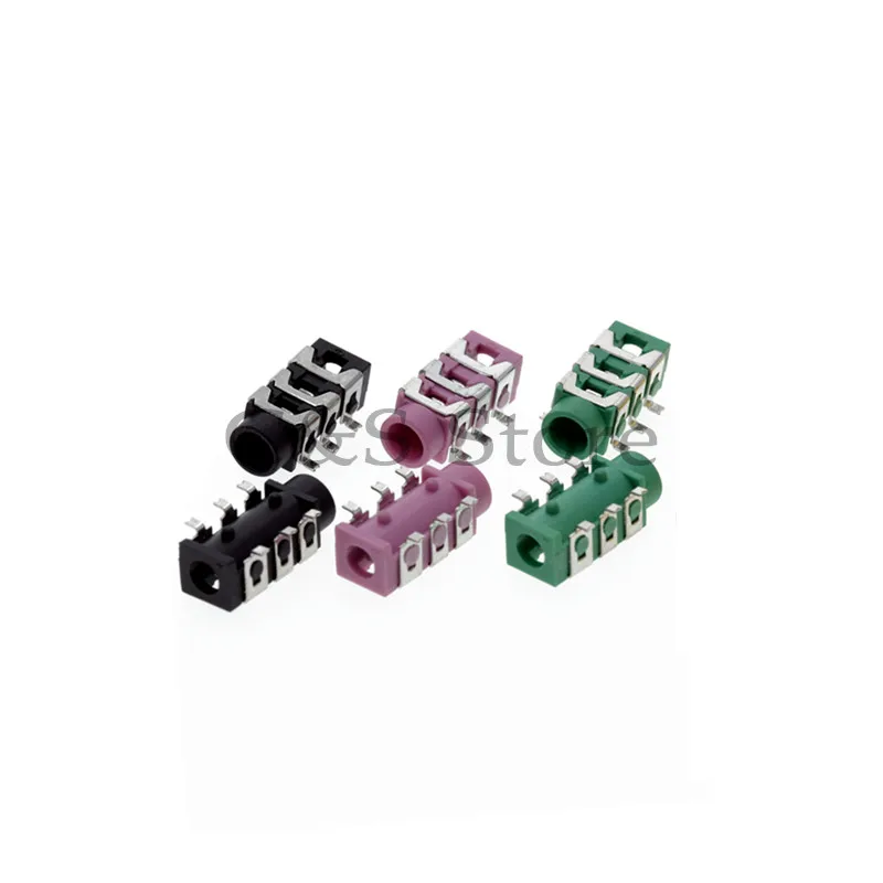 10pcs PJ-313D PJ313 SMD 6Pin SMT 3.5MM Female Audio Connector Stereo Black and Green Headphone Jack