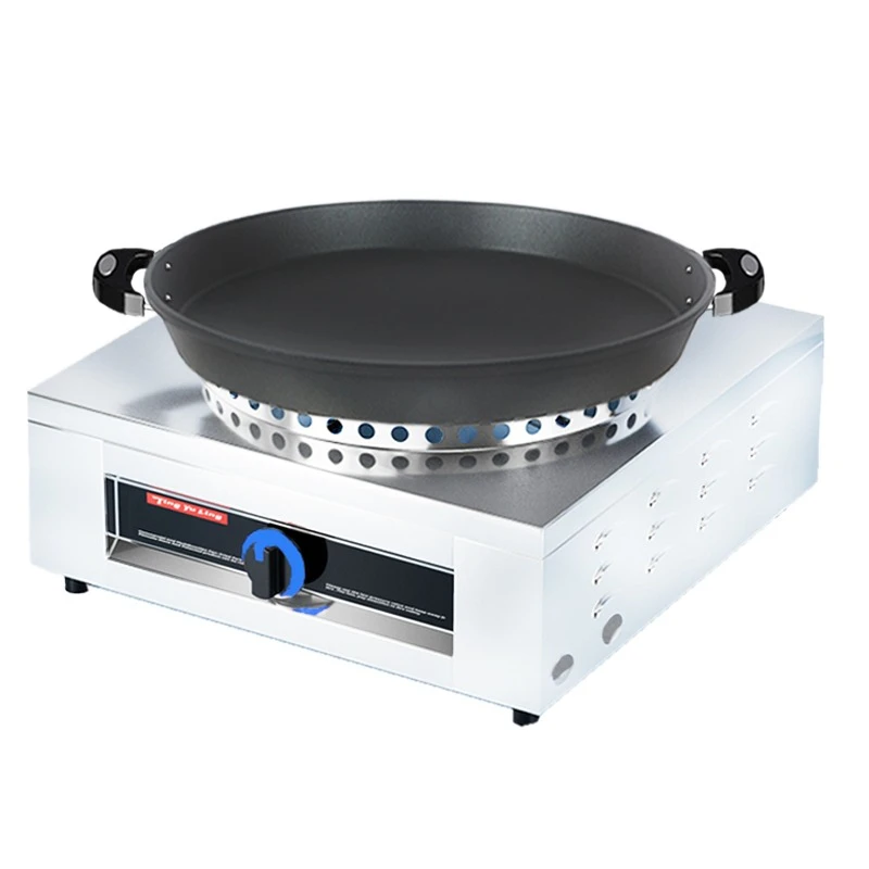 Commercial raw frying pan stall frying pan pan sticker pancake machine gas