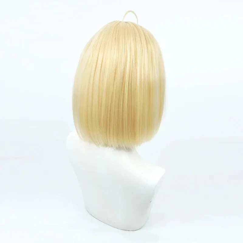 المدرسة الثانوية DxD جاسبر Vladi شعر مستعار تأثيري قصير أصفر بوبو رئيس مقاومة للحرارة الشعر الاصطناعية هالوين لعب الأدوار
