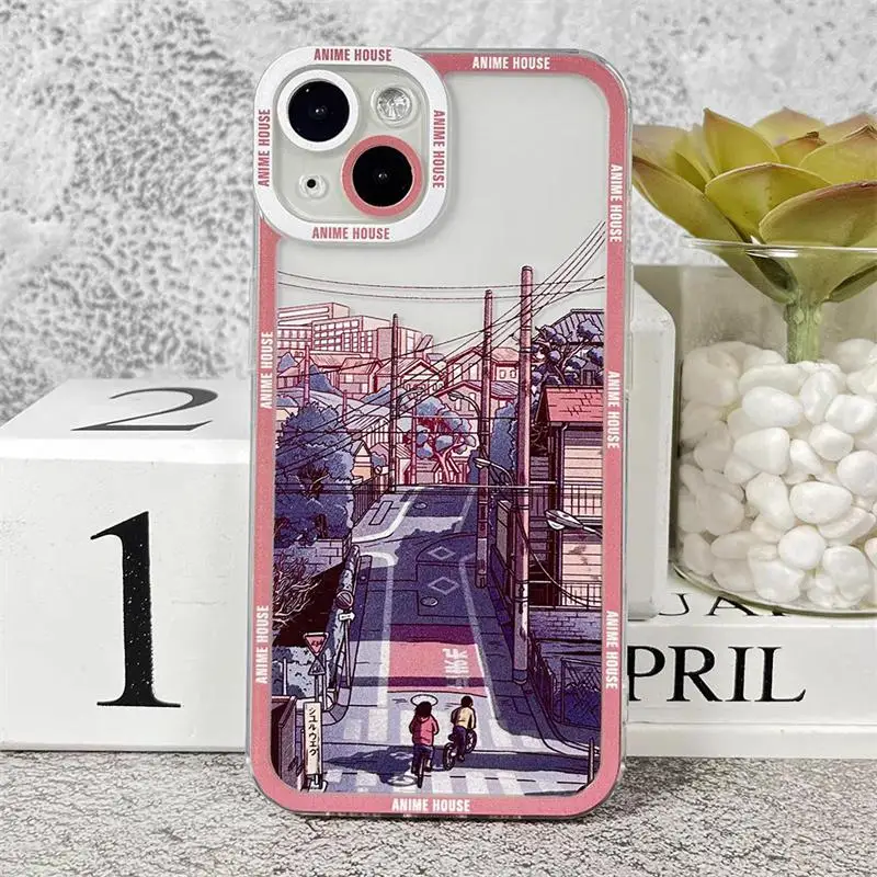 샤오미 레드미 애니메이션 풍경 케이스, 레드미 노트 12 4G 11 10 12 13 프로 플러스 9S 10S 12S 11S 레드미 13C 12C 12 10 9 A1 A2 플러스 9A 9C 커버