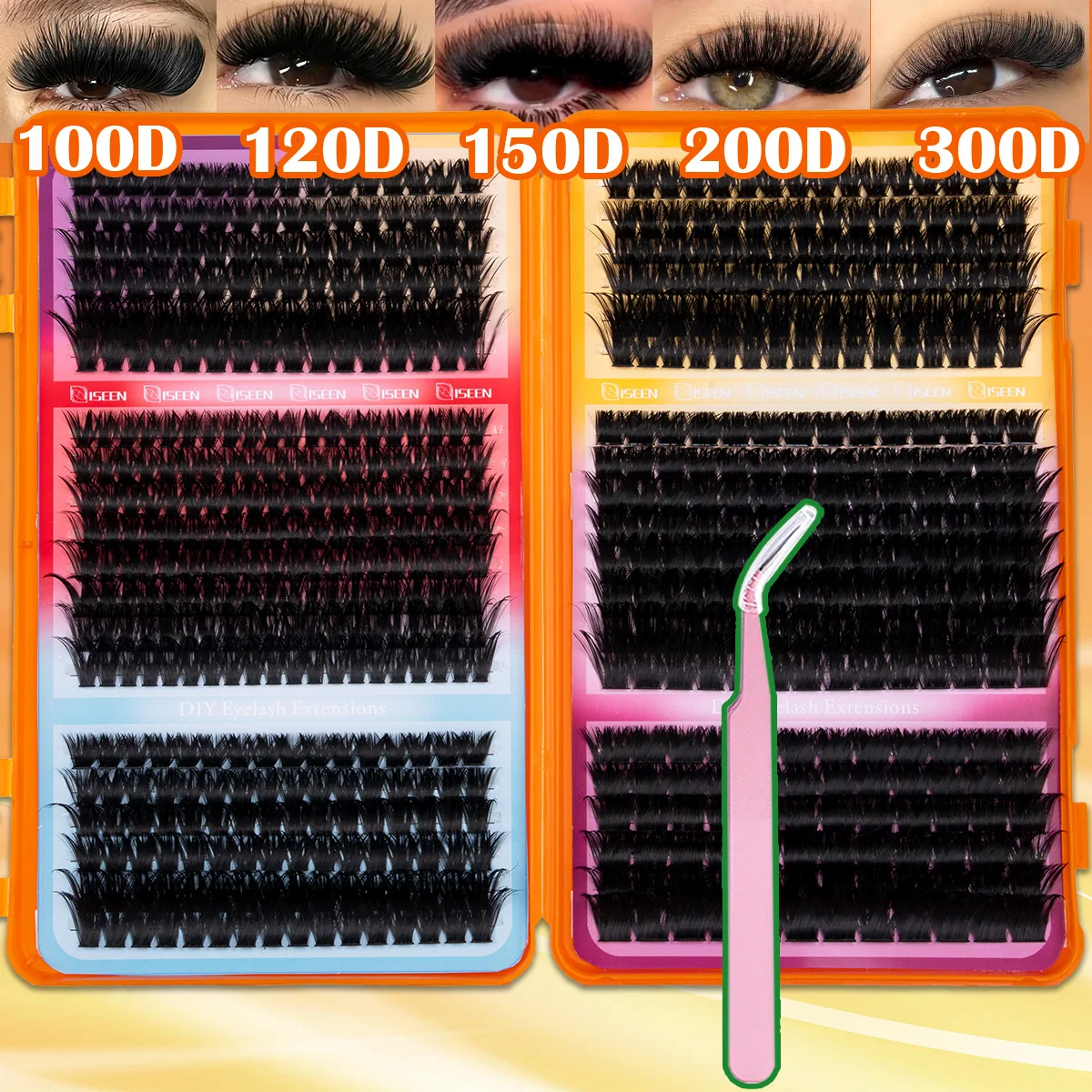 Dicke Wimpernbüschel, Wispy-Wimpernverlängerungen, natürliche Volumen-Wimpernverlängerungen, DIY-Einzelwimpern für den Partygebrauch, wiederverwendbar – Detail 6