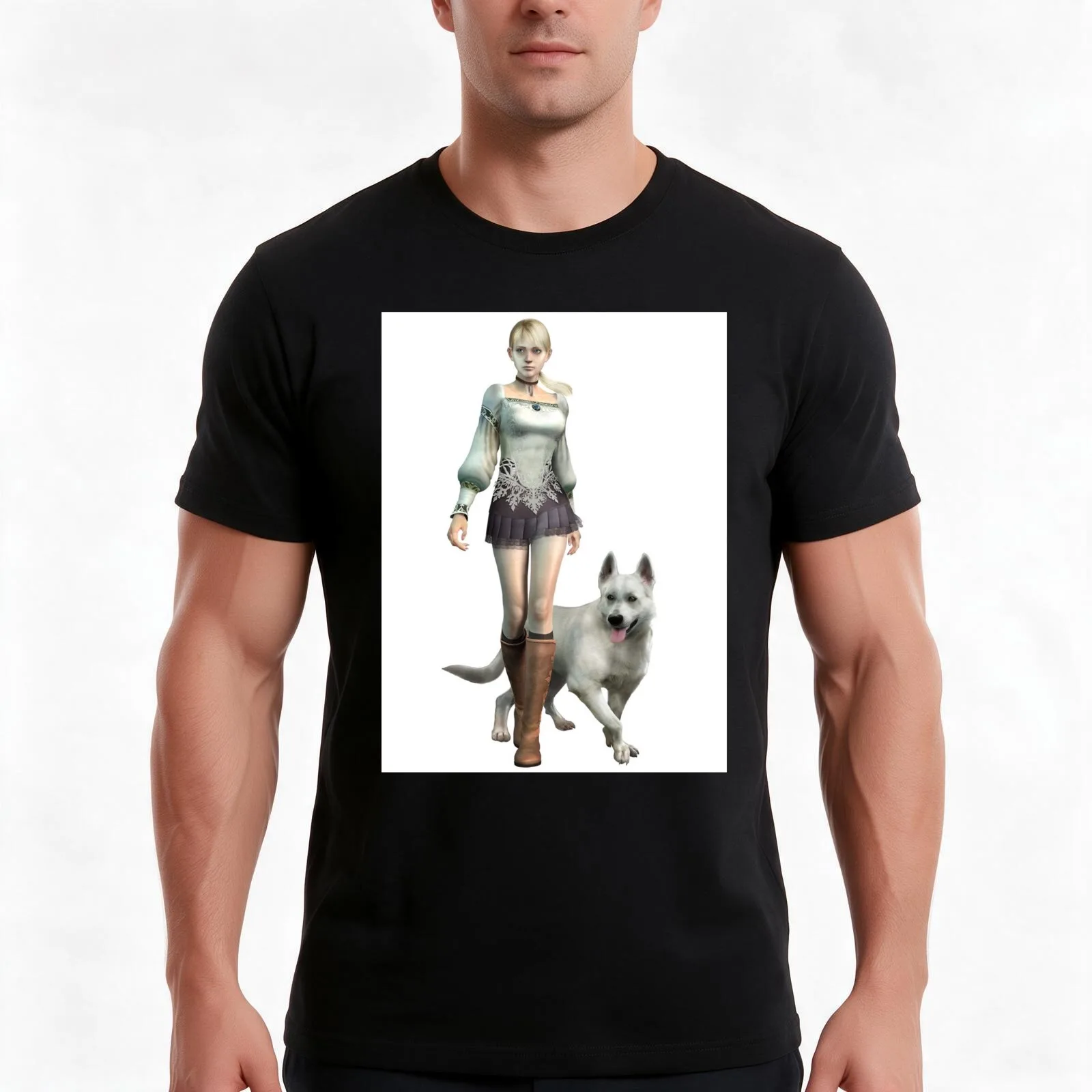 Fiona Belli Haunting Ground Vintage Horror Video Game Design T-Shirt, Summer Casual Cotton Tee, Oversized Streetwear Tops