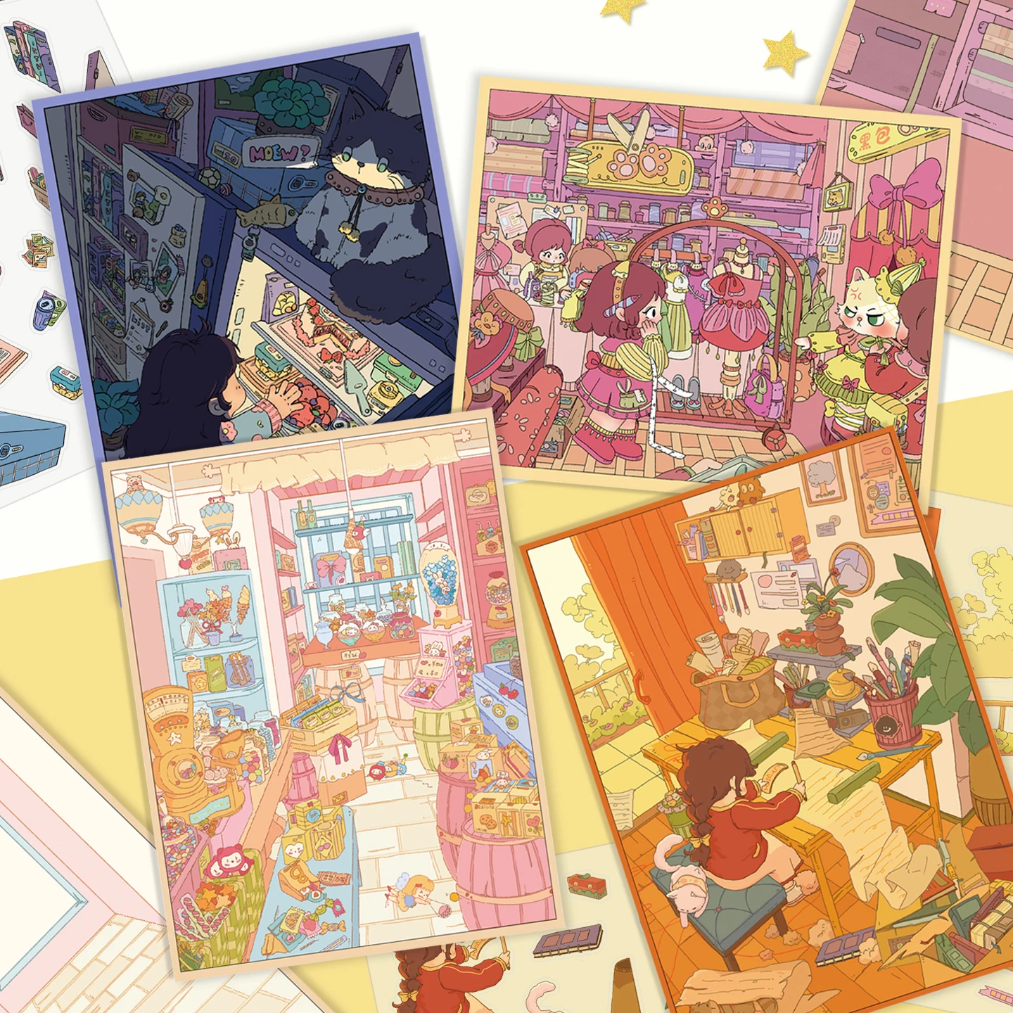 heybao-autocollants-mignons-de-scene-de-chambre-d'anime-parfaits-pour-les-journaux-et-les-projets-de-bricolage-ideal-pour-developper-la-patience-des-enfants-cadeaux-parfaits-pour-les-filles