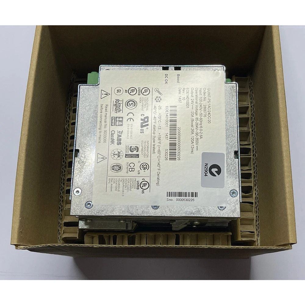 

2866776 QUINT-PS/1AC/24DC/20 QUINT POWER Switching Power Supply 24 V DC/20 A