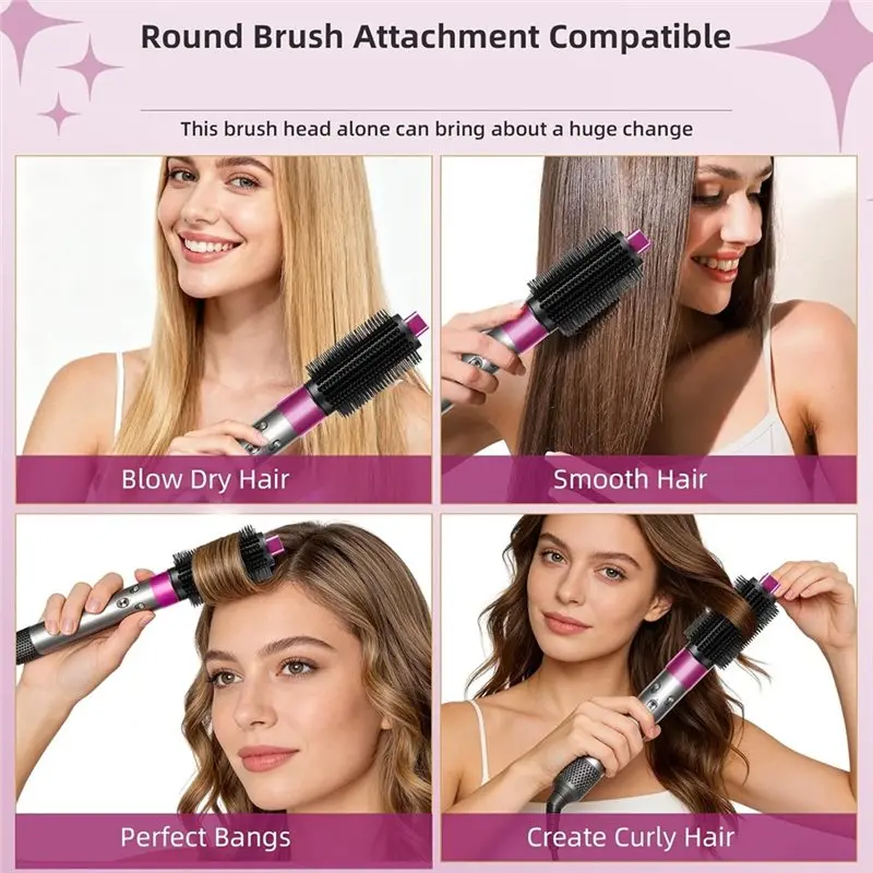 B13C For Dyson Airwrap HS01/05/08 Attachments Round Volumizing Brush+ Tension Comb Brush For Dry Fast Smooth Add Big Volume