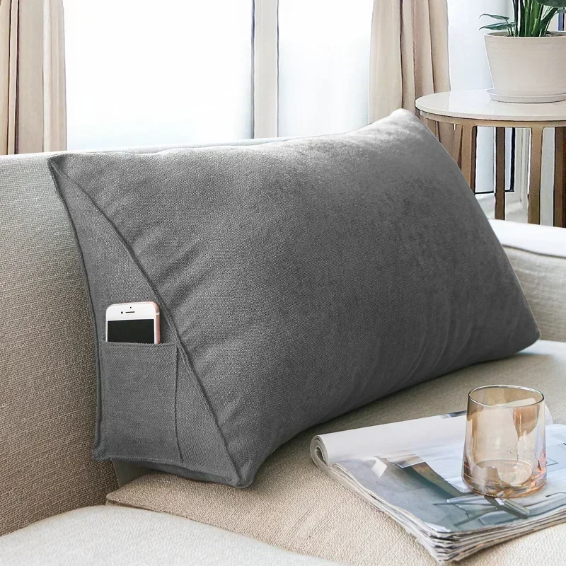 Headboard Wedge Pillow Bed Sofa Rest Reading Pillow Bolster Triangular Pillow Sitting in Bed-Backrest Positioning Support