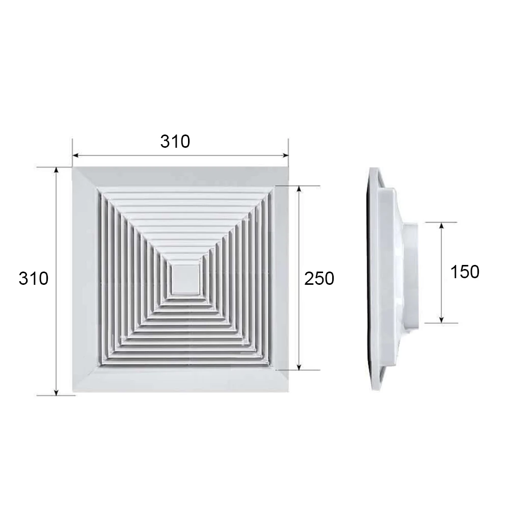 Diffuseur carré ABS anti-âge, aspect à la mode, respectueux de l'environnement mental, dureté de bain