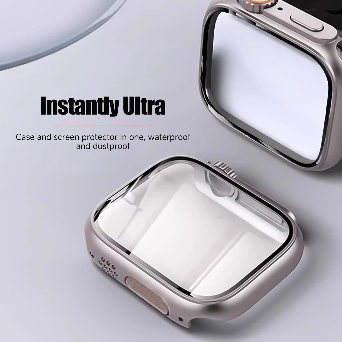 Glass+PU Case for Xiaomi Redmi Watch 6 Screen Protector Anti-scratch Film Bumper Hard Protective Cover for Redmi Watch 6 Shell image 3
