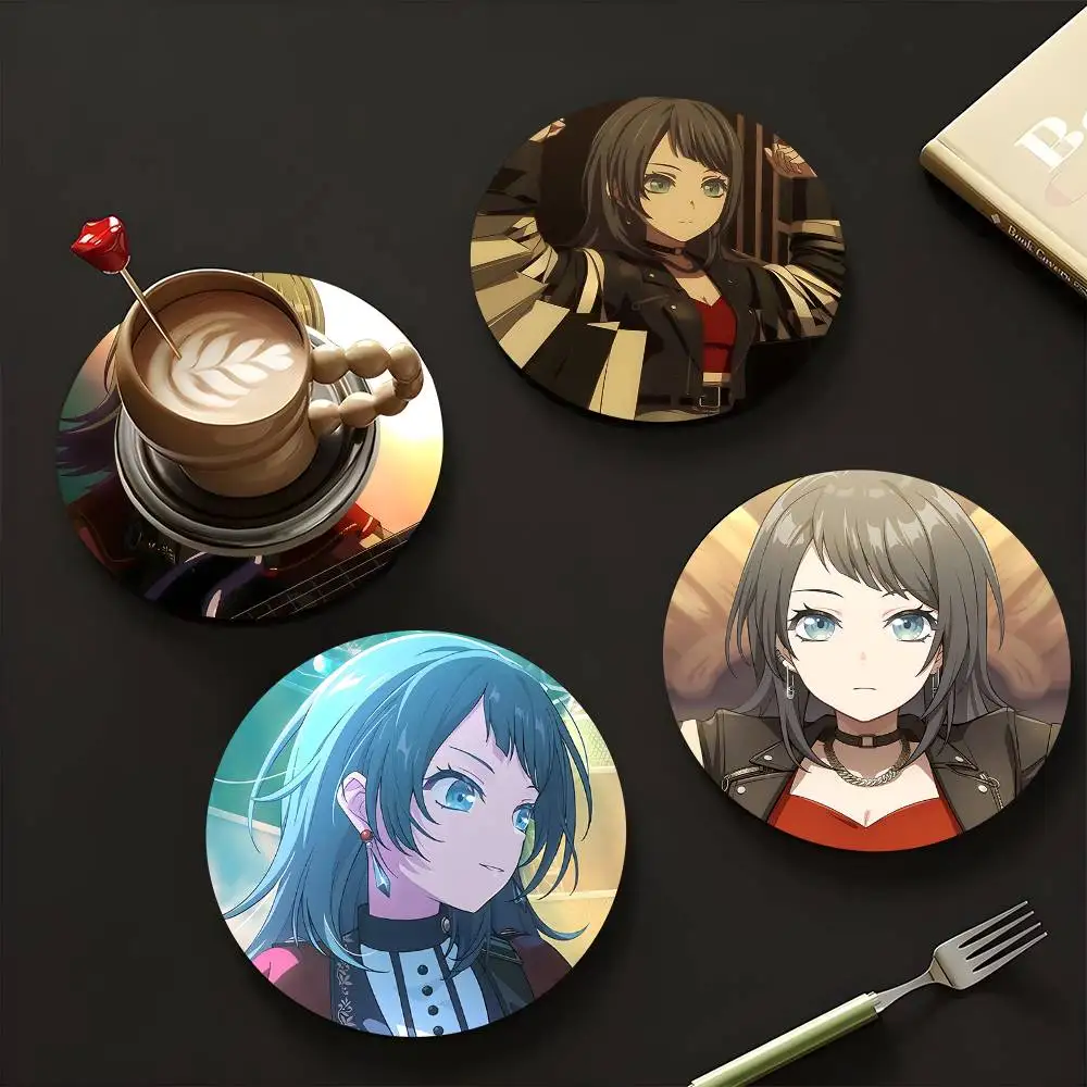 1pc Umiri Yahata BanG Dream! Ave Mujica Wooden Coaster Colour Printing Cup Mat Home Desk Decoration Gifts
