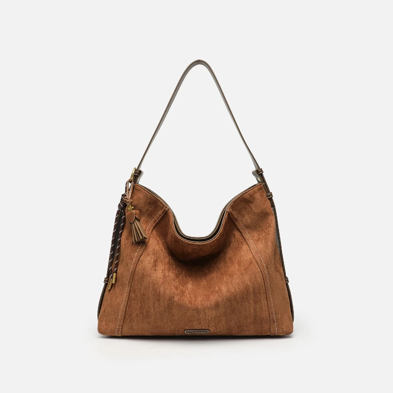 

Новая просторная сумка-ведро в корейском стиле, сумка через плечо с напуском, женская винтажная минималистичная замшевая кожаная сумка-тоут