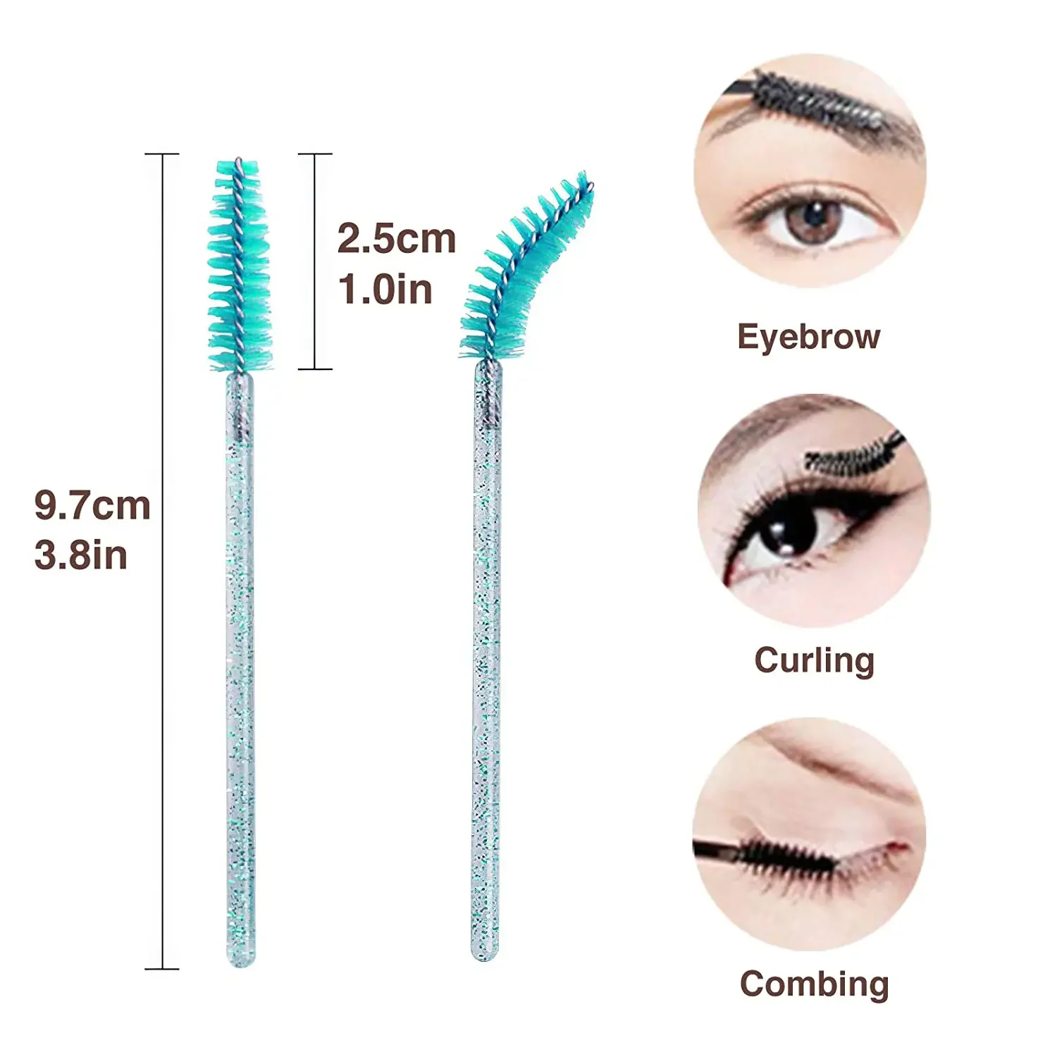 Applicatore per ciglia monouso blu lucido Bacchette Set di pennelli per bigodini Spazzole per sopracciglia mascara