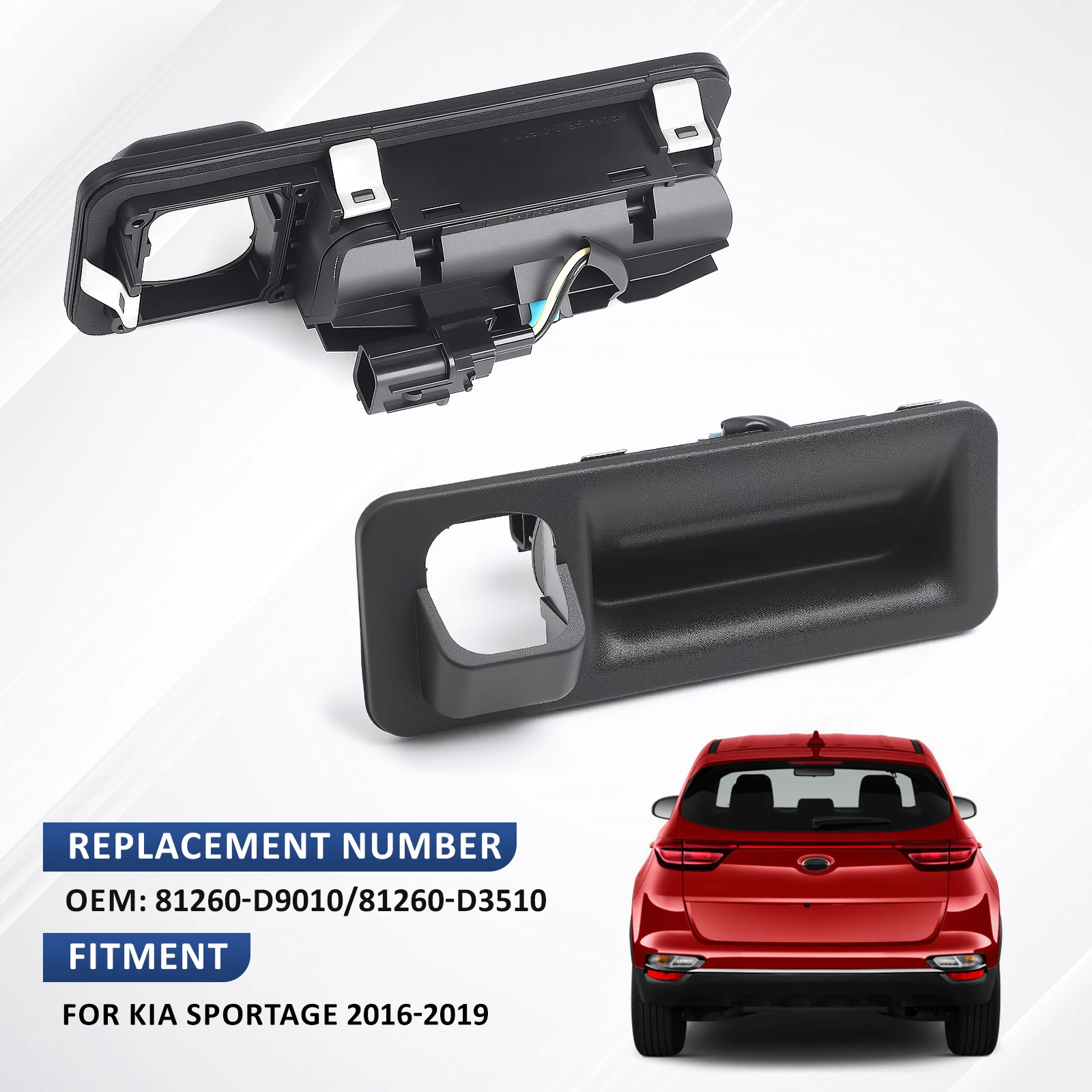 81260-D9010 interrupteur de verrouillage du couvercle du coffre pour Kia pour Sportage 2017-2019 poignée de verrouillage du couvercle du coffre extérieur 81260-D3510 1 pièce