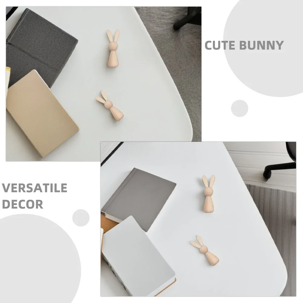 ชุดกระต่ายไม้ 6 ชิ้น สำหรับงาน DIY ตกแต่งบ้านในเทศกาลอีสเตอร์ รูปปั้นกระต่ายไม่ทาสี สำหรับตกแต่งสวน โต๊ะกลาง และของประดับตกแต่ง