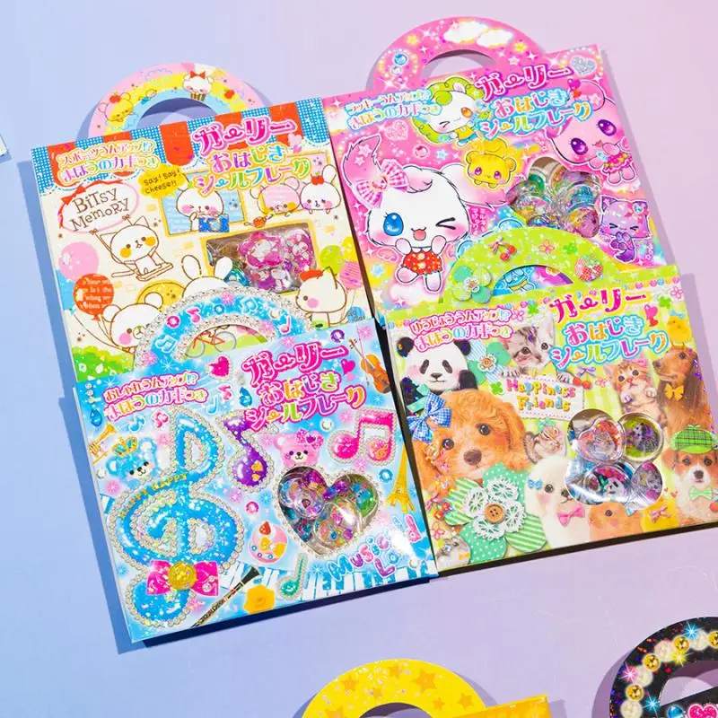 Juego de pegatinas 3D para funda de teléfono con forma de corazón animadas con mármas brillantes láser Y2K decoración DIY