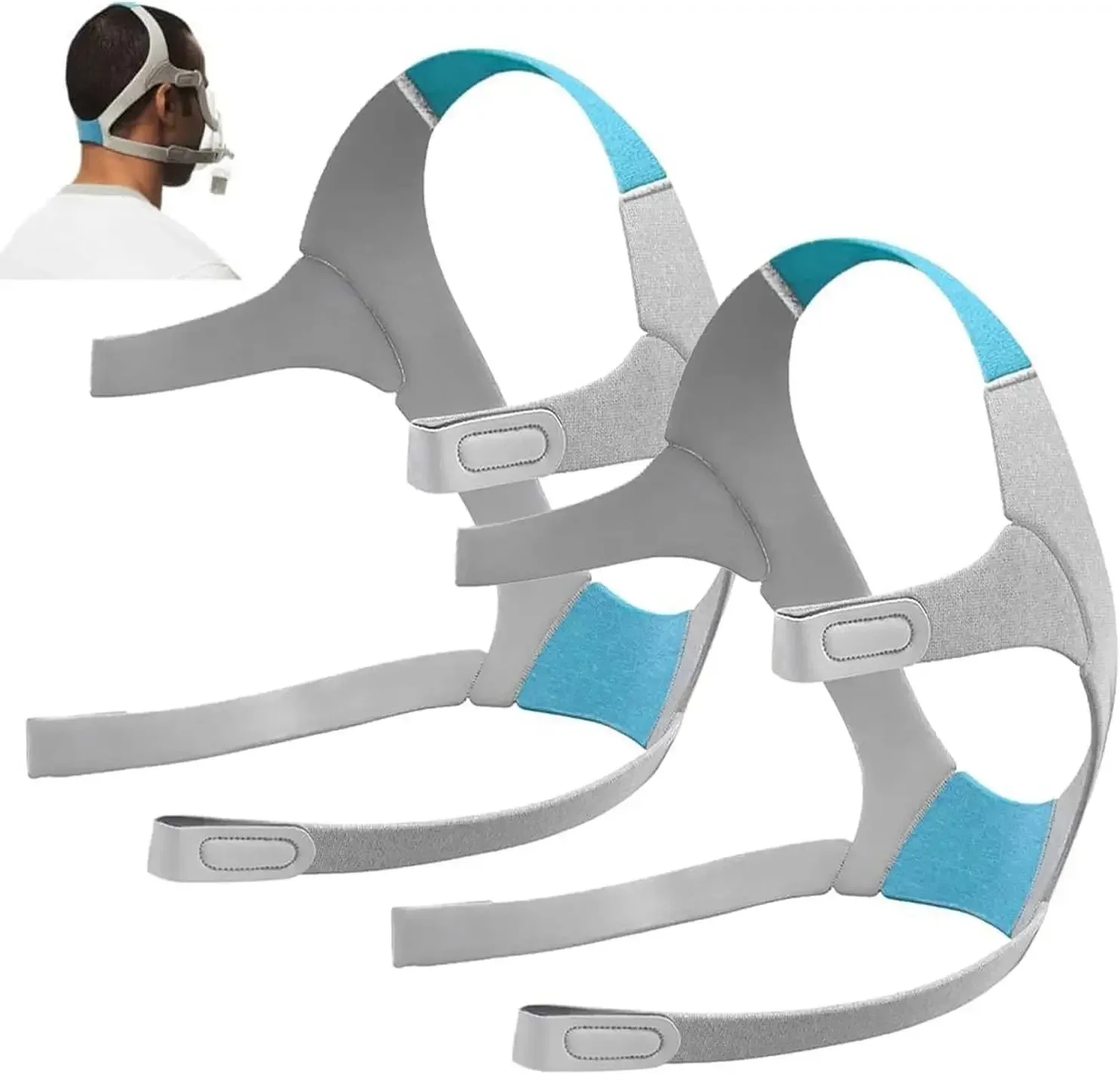 

2PCS AirFit F20 Headgear Replacement - Adjustable Soft CPAP Mask Strap, L Size for Home Ventilator