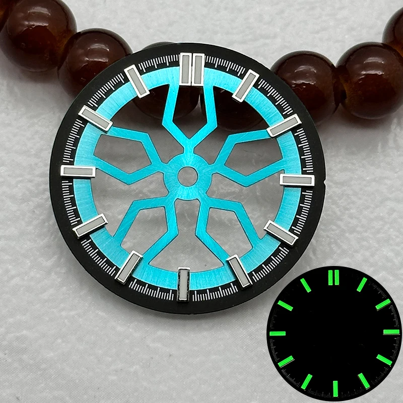 

28.5mm Watch Dial NH35 Green luminous Watch Dial Fit for NH38 NH70 Movement 3.0/3.8 Oclock Mechanical Watch Dial Replace Part