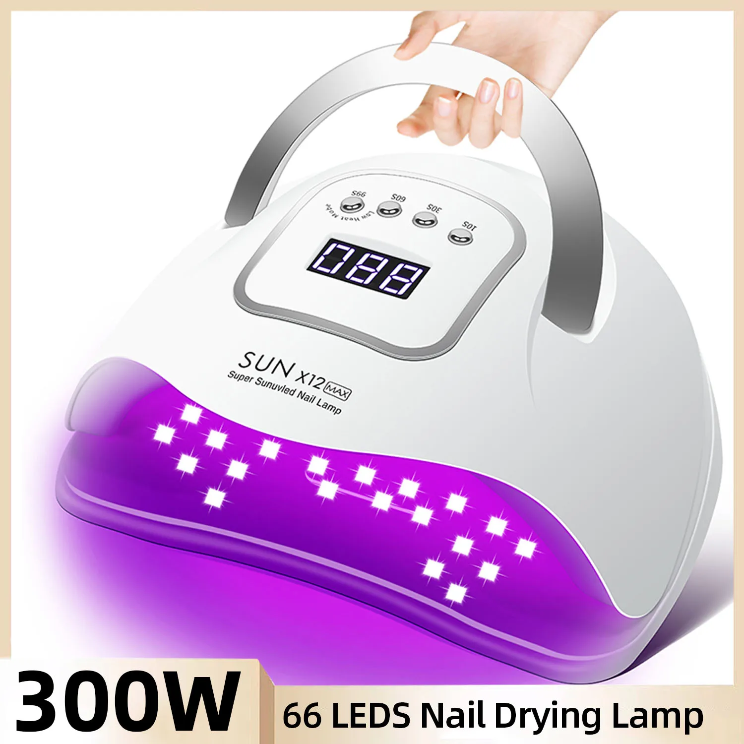 

66LEDs Powerful UV LED Lamp For Nails 280W Nail Dryer for Curing All Gel Nail Polish With Motion Sensing Nail Salon Equipment