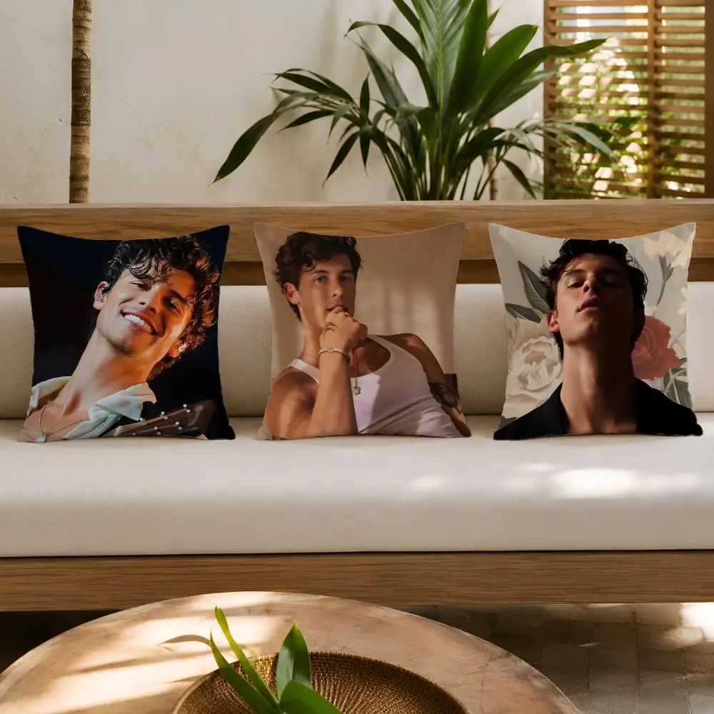 Singer Shawn M-Mendes Cushion Cover Wrinkle-Resistant Short Plush Cushion Covers Breathable Machine-Washable