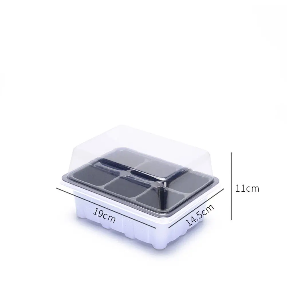 4Pcs Nursery Tray Set Plastic Sprouter 6 and 12 Cells Transparent Lid Growing Container for Garden Bonsai DIY Planting