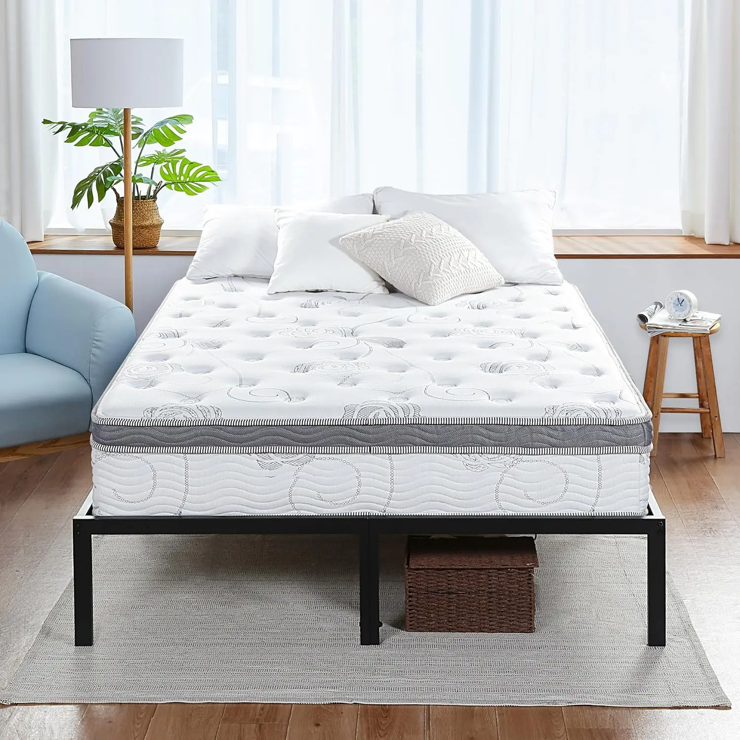 

Queen Mattress, 13 H Hybrid Mattress, Gel Infused Memory Foam, Poet Spring For Support And Pressure Relief, Certipur-Us