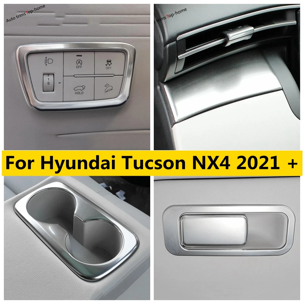 

Head Light Lamp Dashboard Decoral Panel Strips Glove Storage Box Water Cup Holder Cover Trim For Hyundai Tucson NX4 2021 - 2023